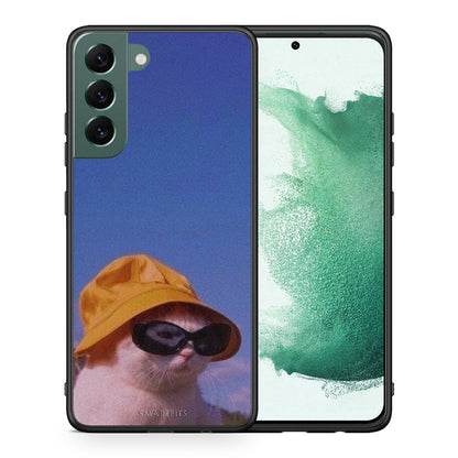 Θήκη Samsung S22 Plus Cat Diva από τη Smartfits με σχέδιο στο πίσω μέρος και μαύρο περίβλημα | Samsung S22 Plus Cat Diva case with colorful back and black bezels