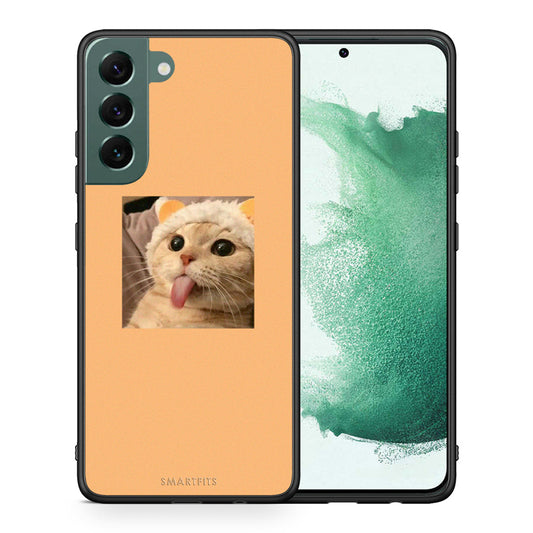 Θήκη Samsung S22 Plus Cat Tongue από τη Smartfits με σχέδιο στο πίσω μέρος και μαύρο περίβλημα | Samsung S22 Plus Cat Tongue case with colorful back and black bezels