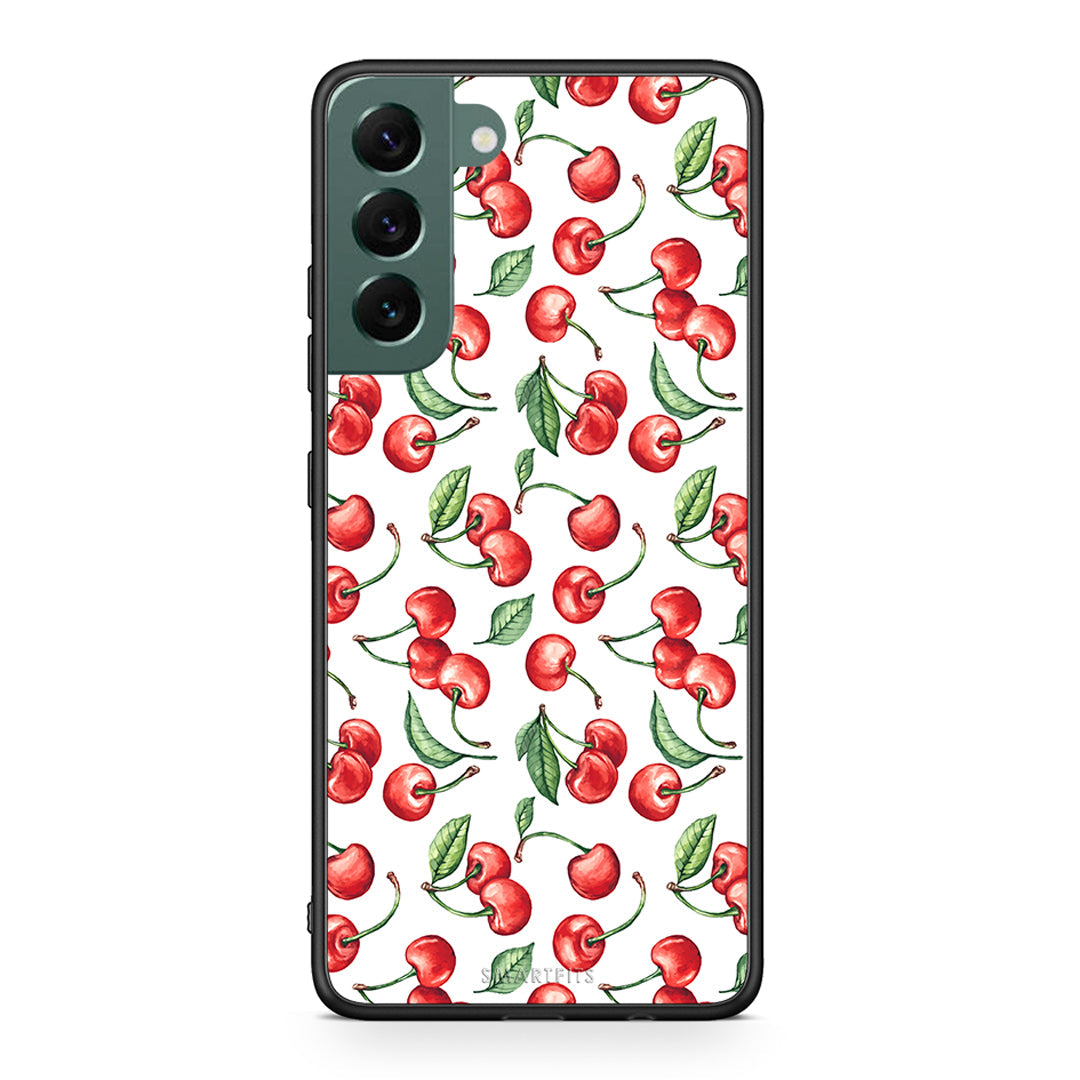 Samsung S22 Plus Cherry Summer θήκη από τη Smartfits με σχέδιο στο πίσω μέρος και μαύρο περίβλημα | Smartphone case with colorful back and black bezels by Smartfits
