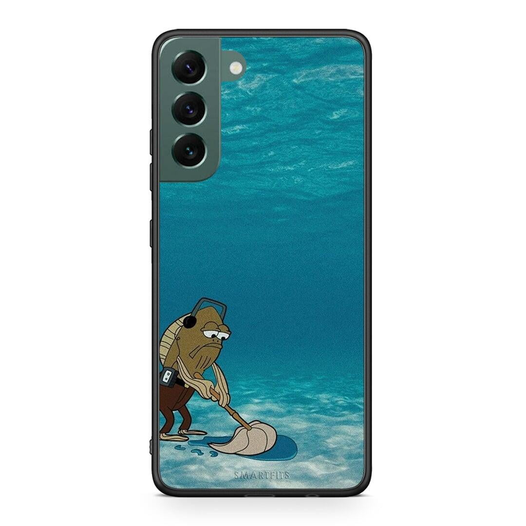 Samsung S22 Plus Clean The Ocean Θήκη από τη Smartfits με σχέδιο στο πίσω μέρος και μαύρο περίβλημα | Smartphone case with colorful back and black bezels by Smartfits