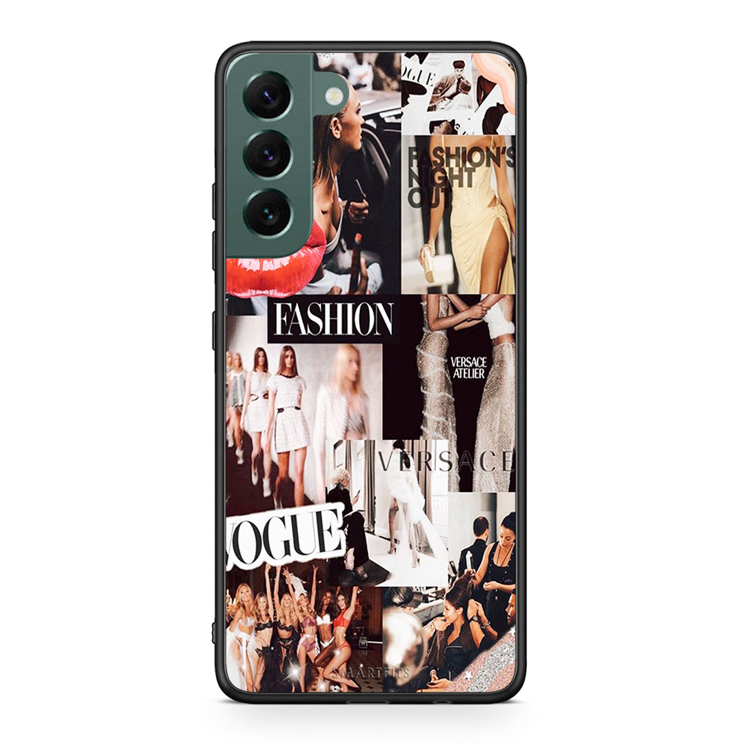 Samsung S22 Plus Collage Fashion Θήκη Αγίου Βαλεντίνου από τη Smartfits με σχέδιο στο πίσω μέρος και μαύρο περίβλημα | Smartphone case with colorful back and black bezels by Smartfits