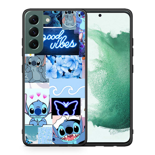 Θήκη Αγίου Βαλεντίνου Samsung S22 Plus Collage Good Vibes από τη Smartfits με σχέδιο στο πίσω μέρος και μαύρο περίβλημα | Samsung S22 Plus Collage Good Vibes case with colorful back and black bezels