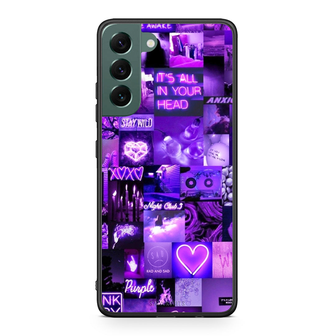 Samsung S22 Plus Collage Stay Wild Θήκη Αγίου Βαλεντίνου από τη Smartfits με σχέδιο στο πίσω μέρος και μαύρο περίβλημα | Smartphone case with colorful back and black bezels by Smartfits