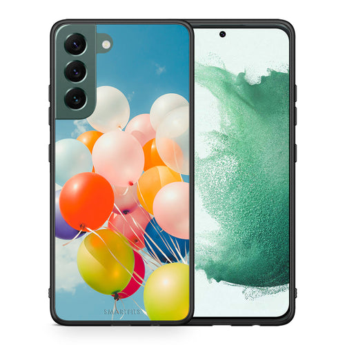 Θήκη Samsung S22 Plus Colorful Balloons από τη Smartfits με σχέδιο στο πίσω μέρος και μαύρο περίβλημα | Samsung S22 Plus Colorful Balloons case with colorful back and black bezels