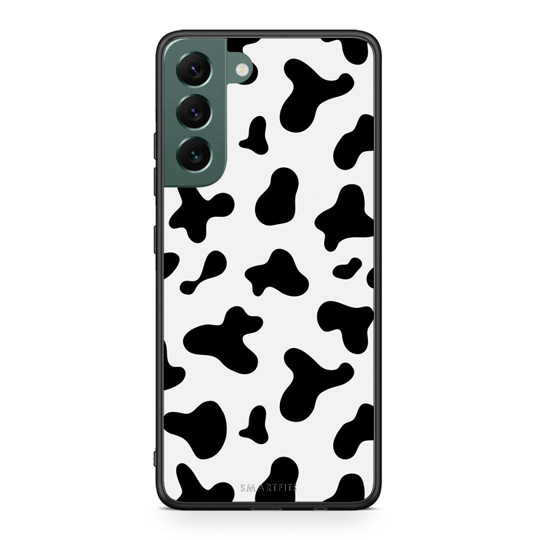 Samsung S22 Plus Cow Print θήκη από τη Smartfits με σχέδιο στο πίσω μέρος και μαύρο περίβλημα | Smartphone case with colorful back and black bezels by Smartfits
