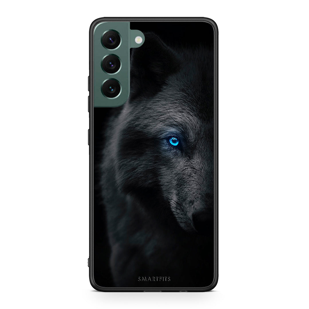 Samsung S22 Plus Dark Wolf θήκη από τη Smartfits με σχέδιο στο πίσω μέρος και μαύρο περίβλημα | Smartphone case with colorful back and black bezels by Smartfits