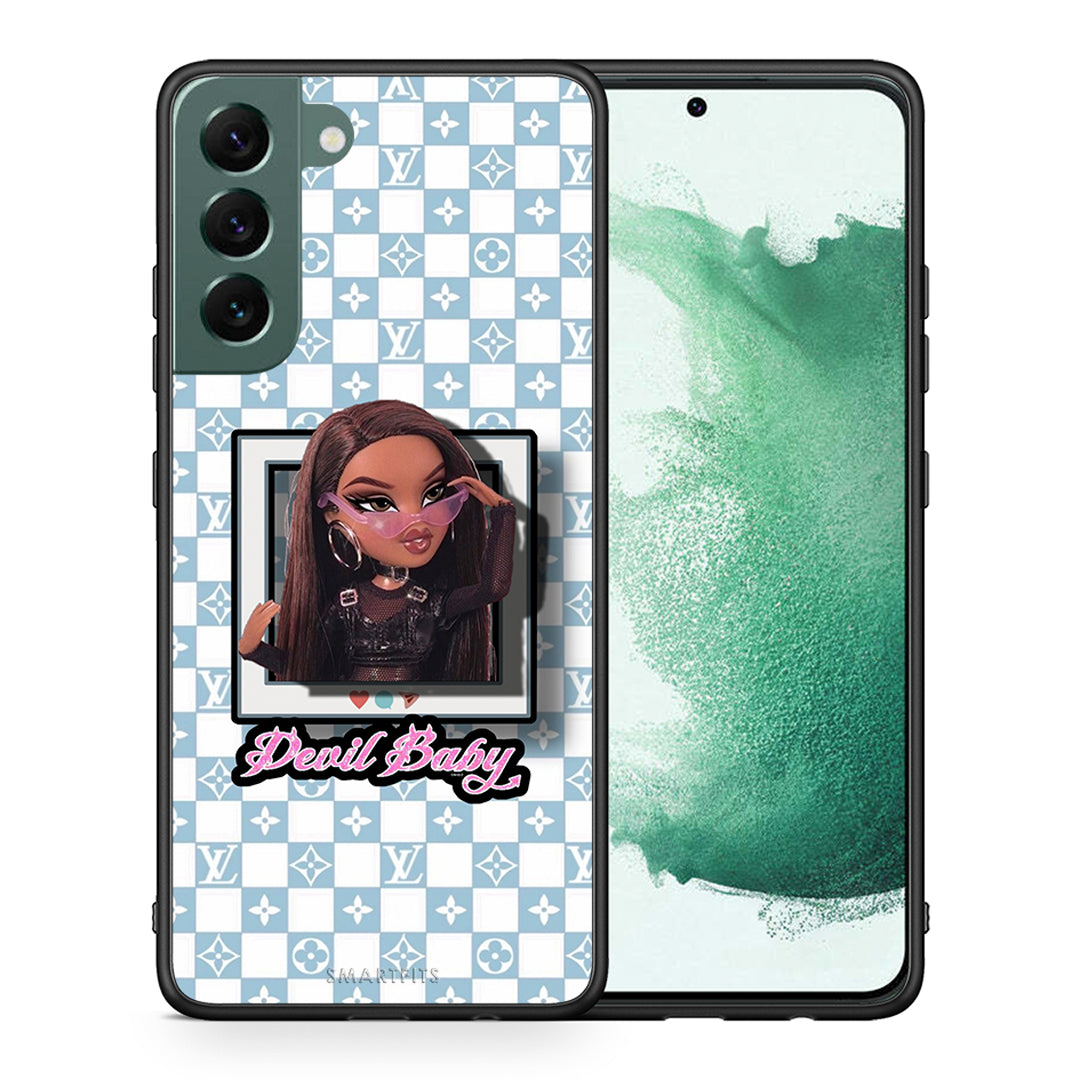 Θήκη Αγίου Βαλεντίνου Samsung S22 Plus Devil Baby από τη Smartfits με σχέδιο στο πίσω μέρος και μαύρο περίβλημα | Samsung S22 Plus Devil Baby case with colorful back and black bezels