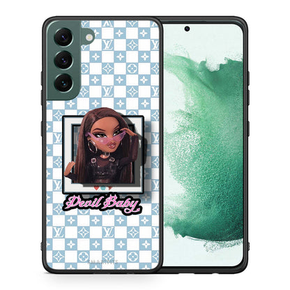 Θήκη Αγίου Βαλεντίνου Samsung S22 Plus Devil Baby από τη Smartfits με σχέδιο στο πίσω μέρος και μαύρο περίβλημα | Samsung S22 Plus Devil Baby case with colorful back and black bezels