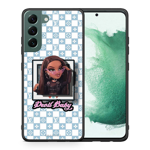 Θήκη Αγίου Βαλεντίνου Samsung S22 Plus Devil Baby από τη Smartfits με σχέδιο στο πίσω μέρος και μαύρο περίβλημα | Samsung S22 Plus Devil Baby case with colorful back and black bezels
