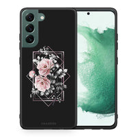 Thumbnail for Θήκη Samsung S22 Plus Frame Flower από τη Smartfits με σχέδιο στο πίσω μέρος και μαύρο περίβλημα | Samsung S22 Plus Frame Flower case with colorful back and black bezels