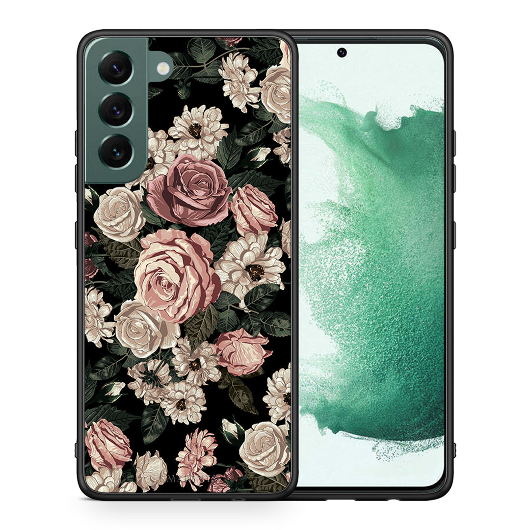 Θήκη Samsung S22 Plus Wild Roses Flower από τη Smartfits με σχέδιο στο πίσω μέρος και μαύρο περίβλημα | Samsung S22 Plus Wild Roses Flower case with colorful back and black bezels