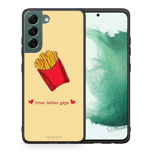 Θήκη Αγίου Βαλεντίνου Samsung S22 Plus Fries Before Guys από τη Smartfits με σχέδιο στο πίσω μέρος και μαύρο περίβλημα | Samsung S22 Plus Fries Before Guys case with colorful back and black bezels