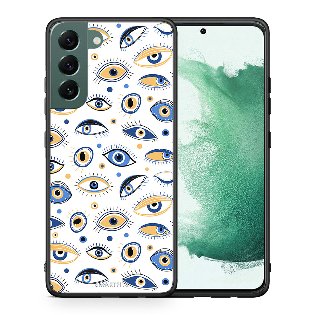 Θήκη Samsung S22 Plus Ftou Ftou από τη Smartfits με σχέδιο στο πίσω μέρος και μαύρο περίβλημα | Samsung S22 Plus Ftou Ftou case with colorful back and black bezels