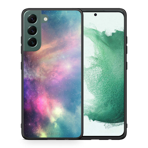 Θήκη Samsung S22 Plus Rainbow Galaxy από τη Smartfits με σχέδιο στο πίσω μέρος και μαύρο περίβλημα | Samsung S22 Plus Rainbow Galaxy case with colorful back and black bezels