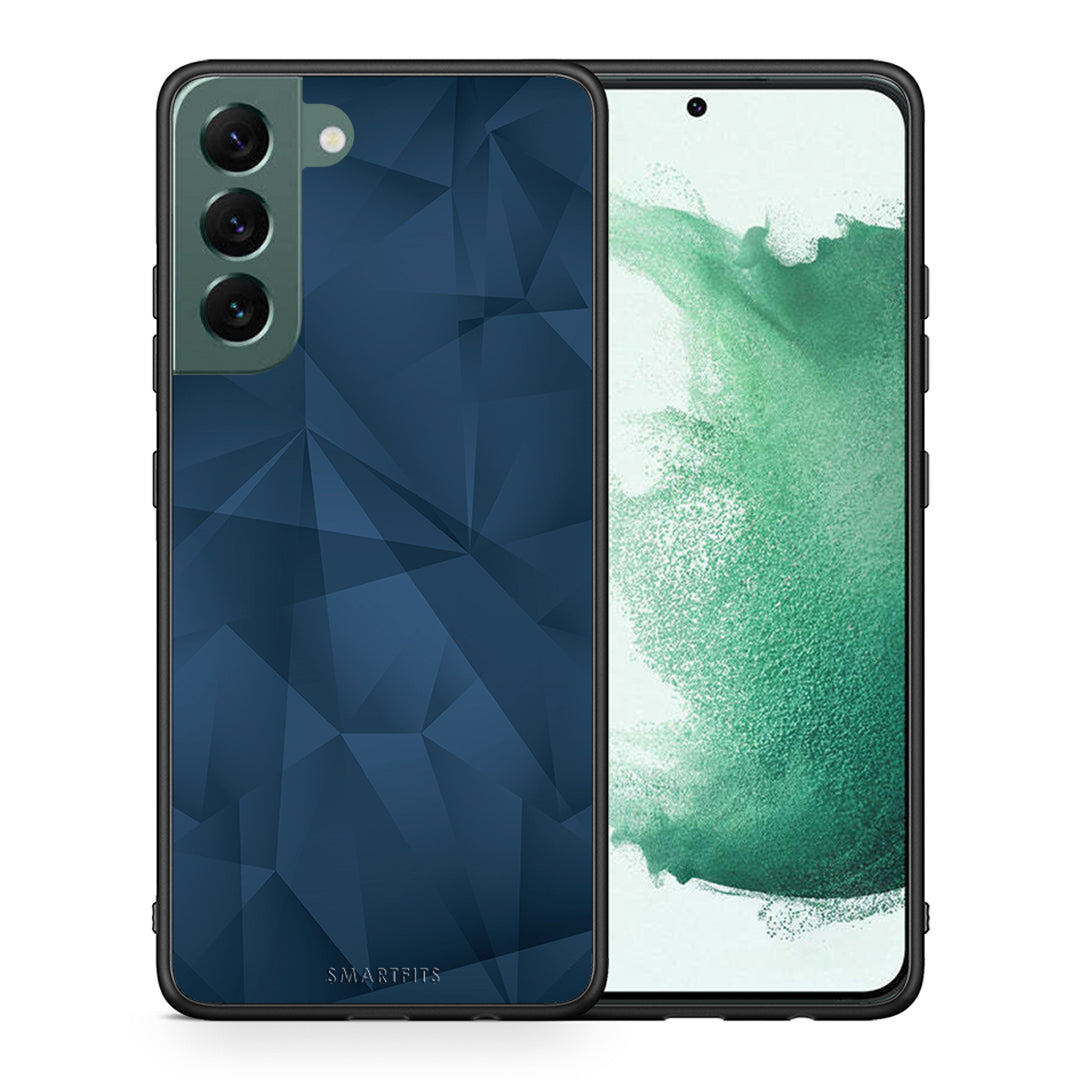Θήκη Samsung S22 Plus Blue Abstract Geometric από τη Smartfits με σχέδιο στο πίσω μέρος και μαύρο περίβλημα | Samsung S22 Plus Blue Abstract Geometric case with colorful back and black bezels