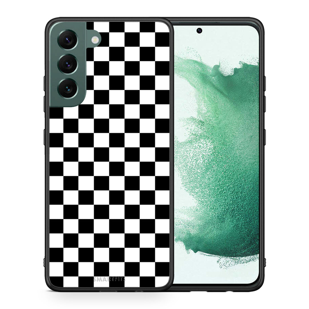 Θήκη Samsung S22 Plus Squares Geometric από τη Smartfits με σχέδιο στο πίσω μέρος και μαύρο περίβλημα | Samsung S22 Plus Squares Geometric case with colorful back and black bezels