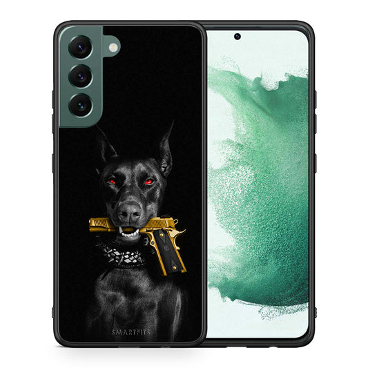 Θήκη Αγίου Βαλεντίνου Samsung S22 Plus Golden Gun από τη Smartfits με σχέδιο στο πίσω μέρος και μαύρο περίβλημα | Samsung S22 Plus Golden Gun case with colorful back and black bezels