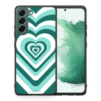 Thumbnail for Θήκη Samsung S22 Plus Green Hearts από τη Smartfits με σχέδιο στο πίσω μέρος και μαύρο περίβλημα | Samsung S22 Plus Green Hearts case with colorful back and black bezels