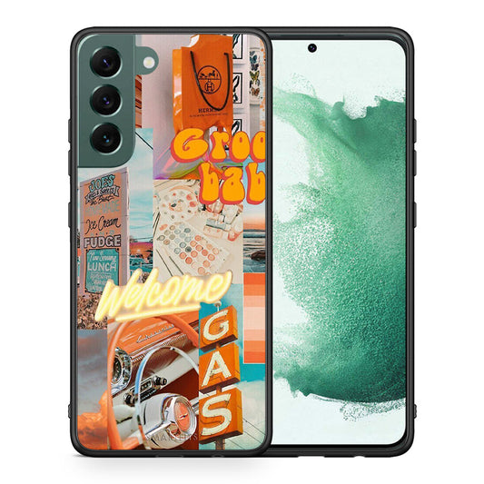 Θήκη Αγίου Βαλεντίνου Samsung S22 Plus Groovy Babe από τη Smartfits με σχέδιο στο πίσω μέρος και μαύρο περίβλημα | Samsung S22 Plus Groovy Babe case with colorful back and black bezels