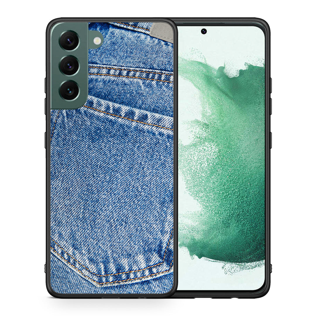Θήκη Samsung S22 Plus Jeans Pocket από τη Smartfits με σχέδιο στο πίσω μέρος και μαύρο περίβλημα | Samsung S22 Plus Jeans Pocket case with colorful back and black bezels