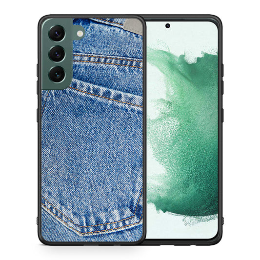 Θήκη Samsung S22 Plus Jeans Pocket από τη Smartfits με σχέδιο στο πίσω μέρος και μαύρο περίβλημα | Samsung S22 Plus Jeans Pocket case with colorful back and black bezels