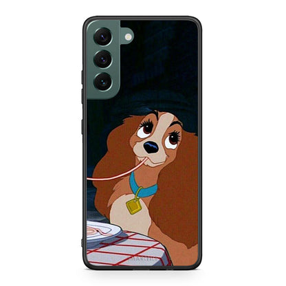 Samsung S22 Plus Lady And Tramp 2 Θήκη Αγίου Βαλεντίνου από τη Smartfits με σχέδιο στο πίσω μέρος και μαύρο περίβλημα | Smartphone case with colorful back and black bezels by Smartfits