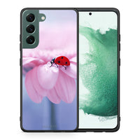 Thumbnail for Θήκη Samsung S22 Plus Ladybug Flower από τη Smartfits με σχέδιο στο πίσω μέρος και μαύρο περίβλημα | Samsung S22 Plus Ladybug Flower case with colorful back and black bezels