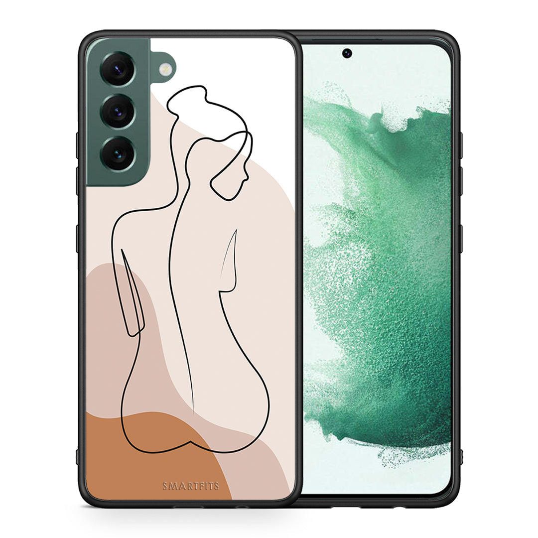 Θήκη Samsung S22 Plus LineArt Woman από τη Smartfits με σχέδιο στο πίσω μέρος και μαύρο περίβλημα | Samsung S22 Plus LineArt Woman case with colorful back and black bezels