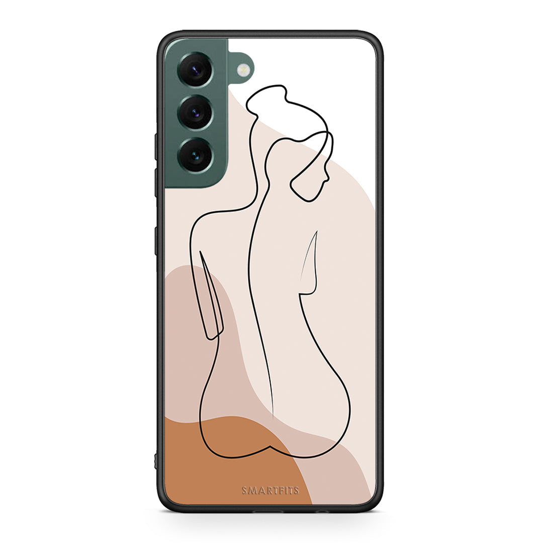 Samsung S22 Plus LineArt Woman θήκη από τη Smartfits με σχέδιο στο πίσω μέρος και μαύρο περίβλημα | Smartphone case with colorful back and black bezels by Smartfits