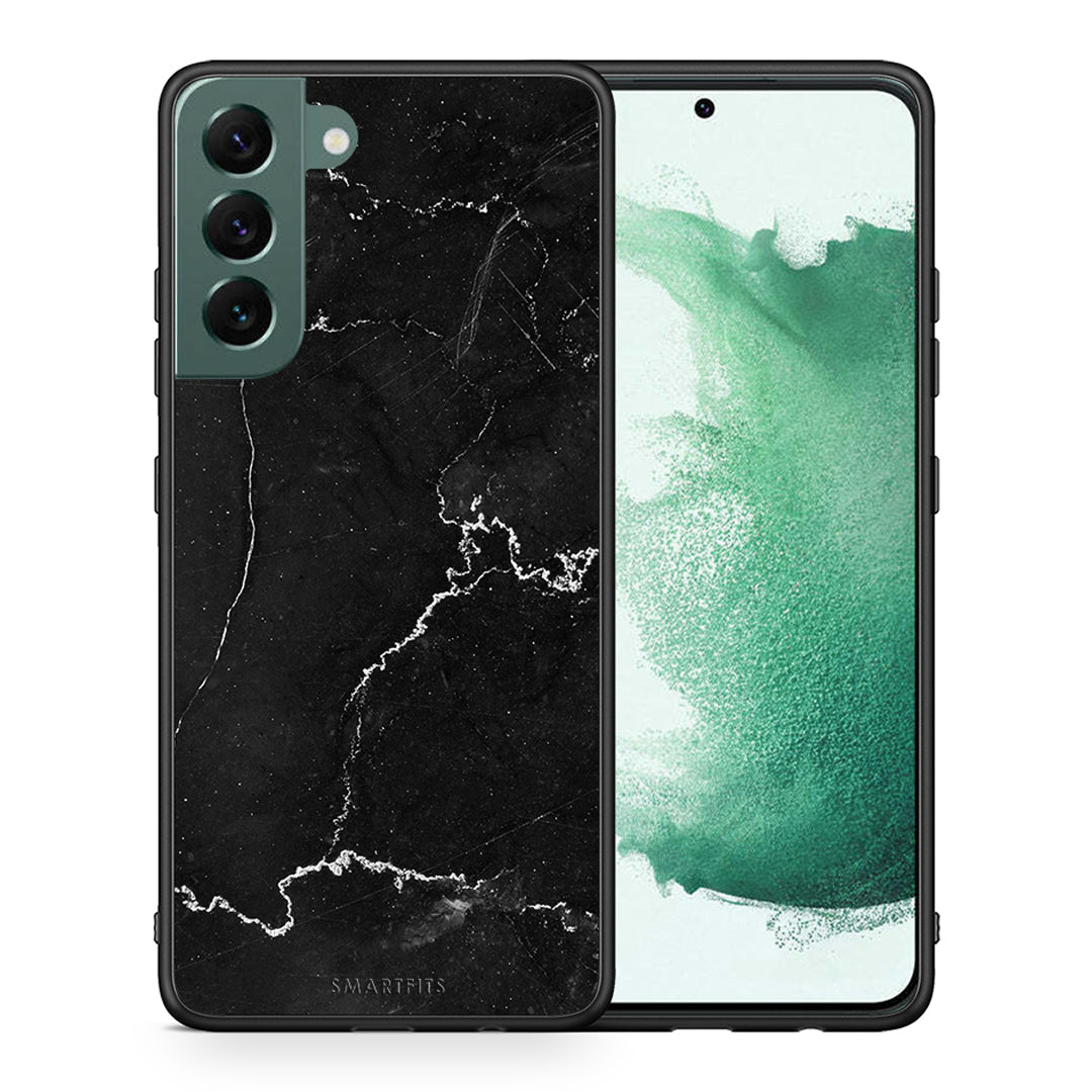 Θήκη Samsung S22 Plus Marble Black από τη Smartfits με σχέδιο στο πίσω μέρος και μαύρο περίβλημα | Samsung S22 Plus Marble Black case with colorful back and black bezels
