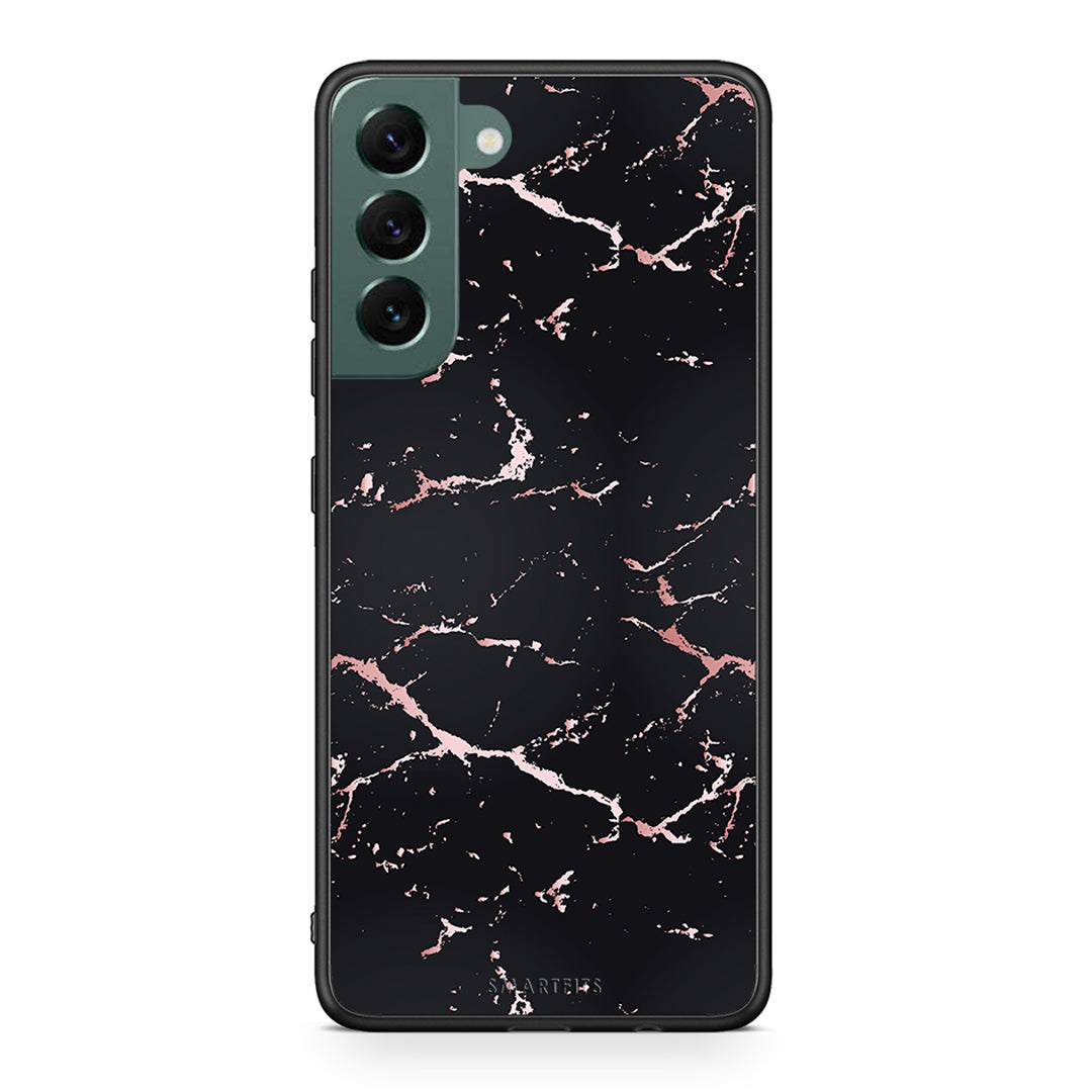 4 - Samsung S22 Plus Black Rosegold Marble case, cover, bumper