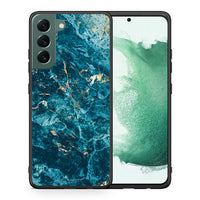 Thumbnail for Θήκη Samsung S22 Plus Marble Blue από τη Smartfits με σχέδιο στο πίσω μέρος και μαύρο περίβλημα | Samsung S22 Plus Marble Blue case with colorful back and black bezels