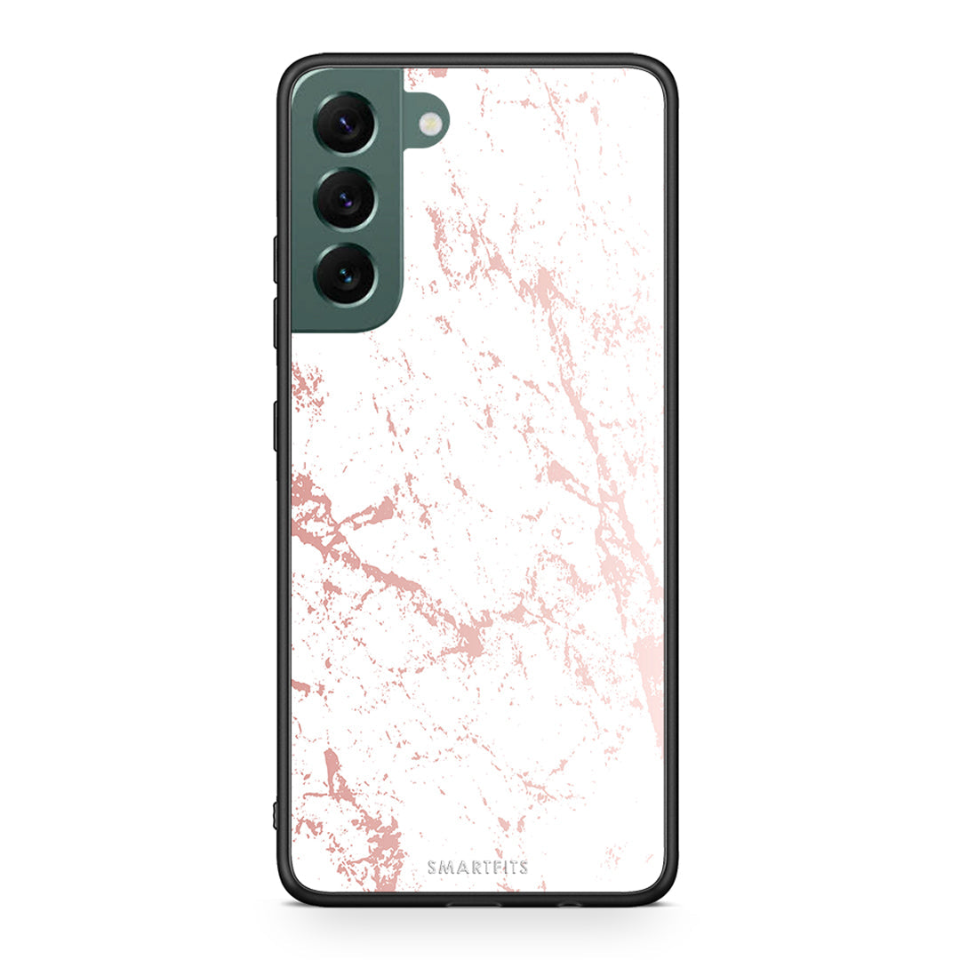 116 - Samsung S22 Plus Pink Splash Marble case, cover, bumper