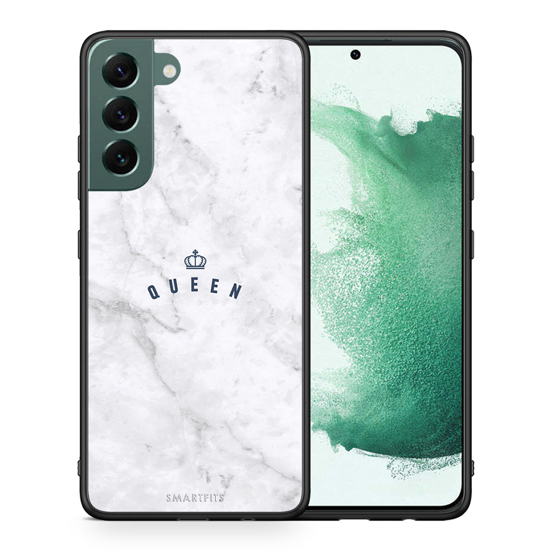 Θήκη Samsung S22 Plus Queen Marble από τη Smartfits με σχέδιο στο πίσω μέρος και μαύρο περίβλημα | Samsung S22 Plus Queen Marble case with colorful back and black bezels