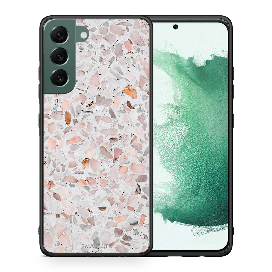 Θήκη Samsung S22 Plus Marble Terrazzo από τη Smartfits με σχέδιο στο πίσω μέρος και μαύρο περίβλημα | Samsung S22 Plus Marble Terrazzo case with colorful back and black bezels
