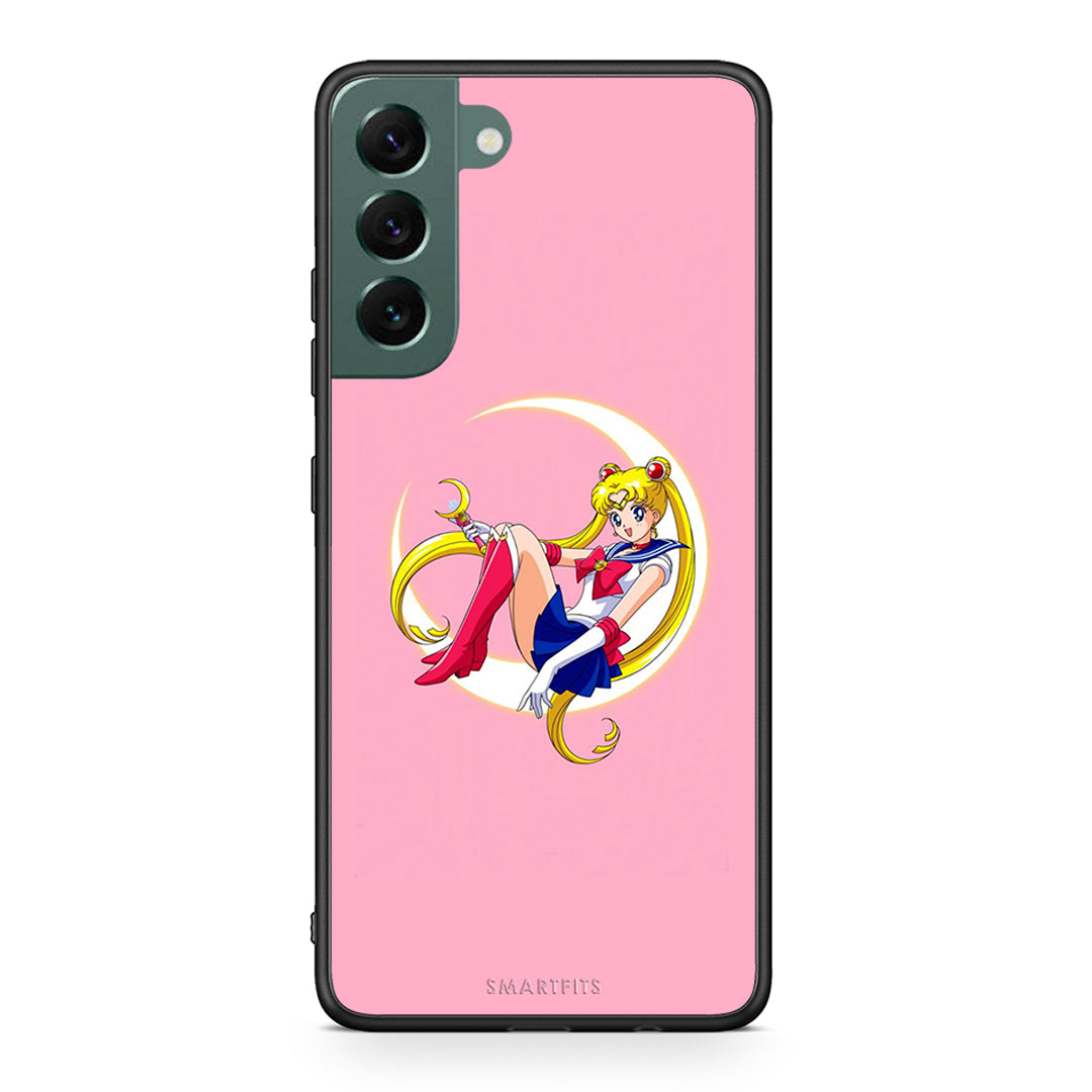 Samsung S22 Plus Moon Girl θήκη από τη Smartfits με σχέδιο στο πίσω μέρος και μαύρο περίβλημα | Smartphone case with colorful back and black bezels by Smartfits