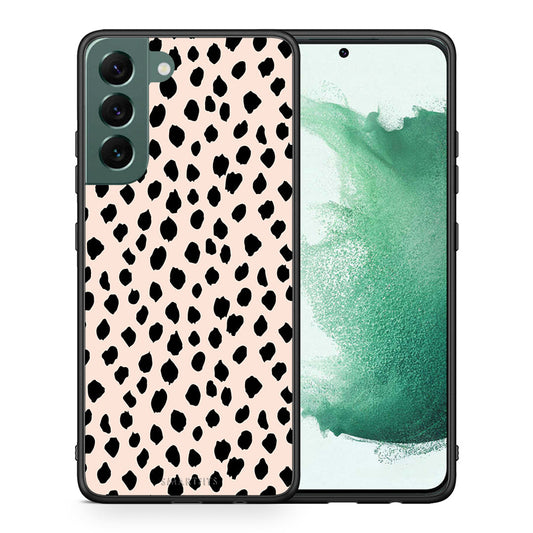 Θήκη Samsung S22 Plus New Polka Dots από τη Smartfits με σχέδιο στο πίσω μέρος και μαύρο περίβλημα | Samsung S22 Plus New Polka Dots case with colorful back and black bezels