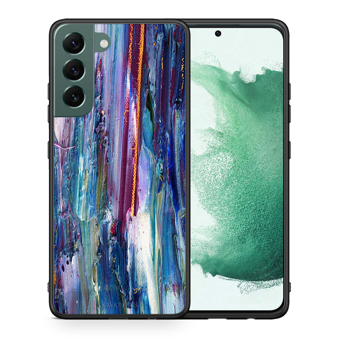 Θήκη Samsung S22 Plus Winter Paint από τη Smartfits με σχέδιο στο πίσω μέρος και μαύρο περίβλημα | Samsung S22 Plus Winter Paint case with colorful back and black bezels