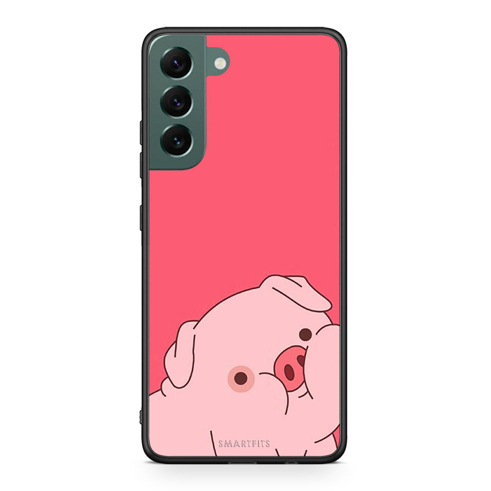 Samsung S22 Plus Pig Love 1 Θήκη Αγίου Βαλεντίνου από τη Smartfits με σχέδιο στο πίσω μέρος και μαύρο περίβλημα | Smartphone case with colorful back and black bezels by Smartfits