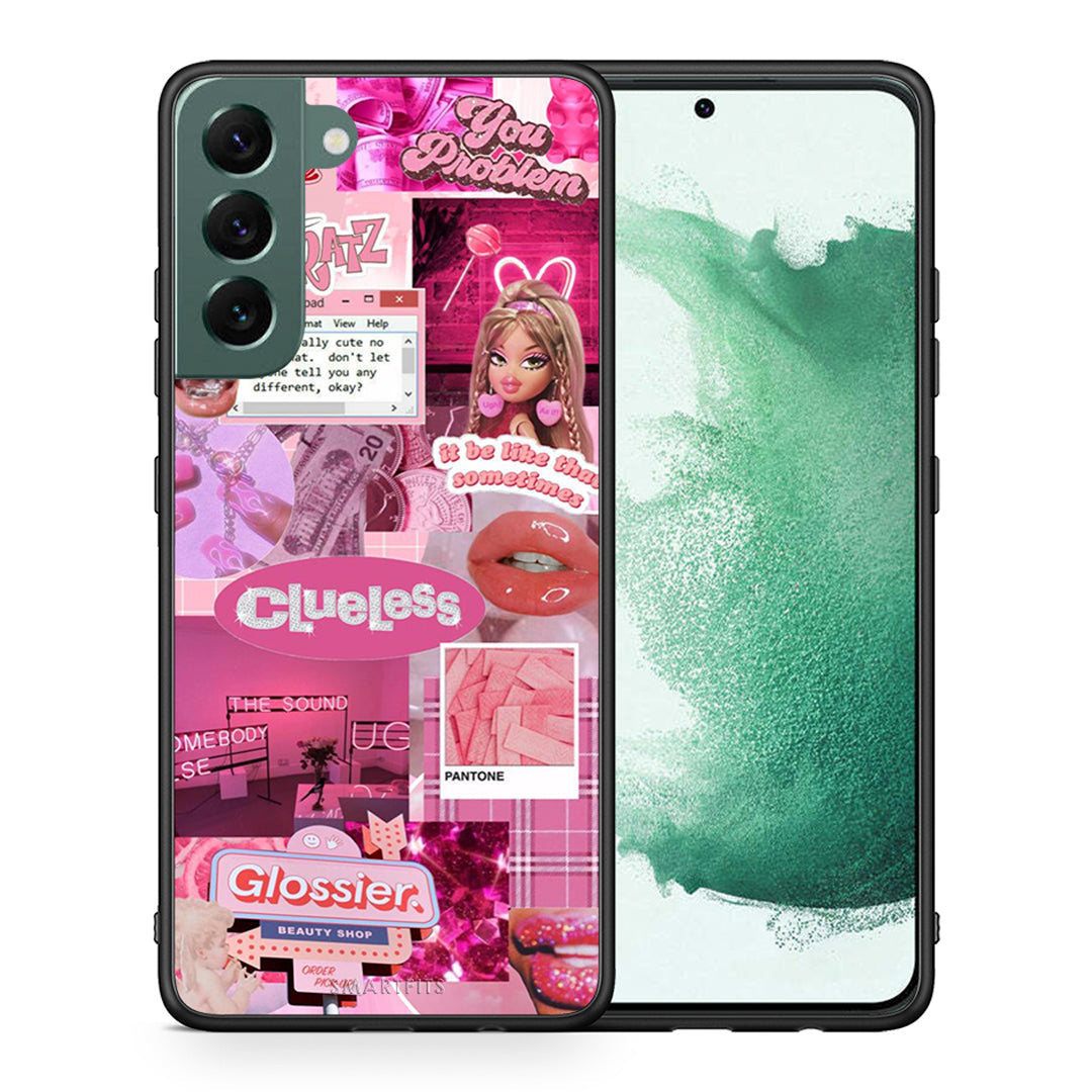 Θήκη Αγίου Βαλεντίνου Samsung S22 Plus Pink Love από τη Smartfits με σχέδιο στο πίσω μέρος και μαύρο περίβλημα | Samsung S22 Plus Pink Love case with colorful back and black bezels