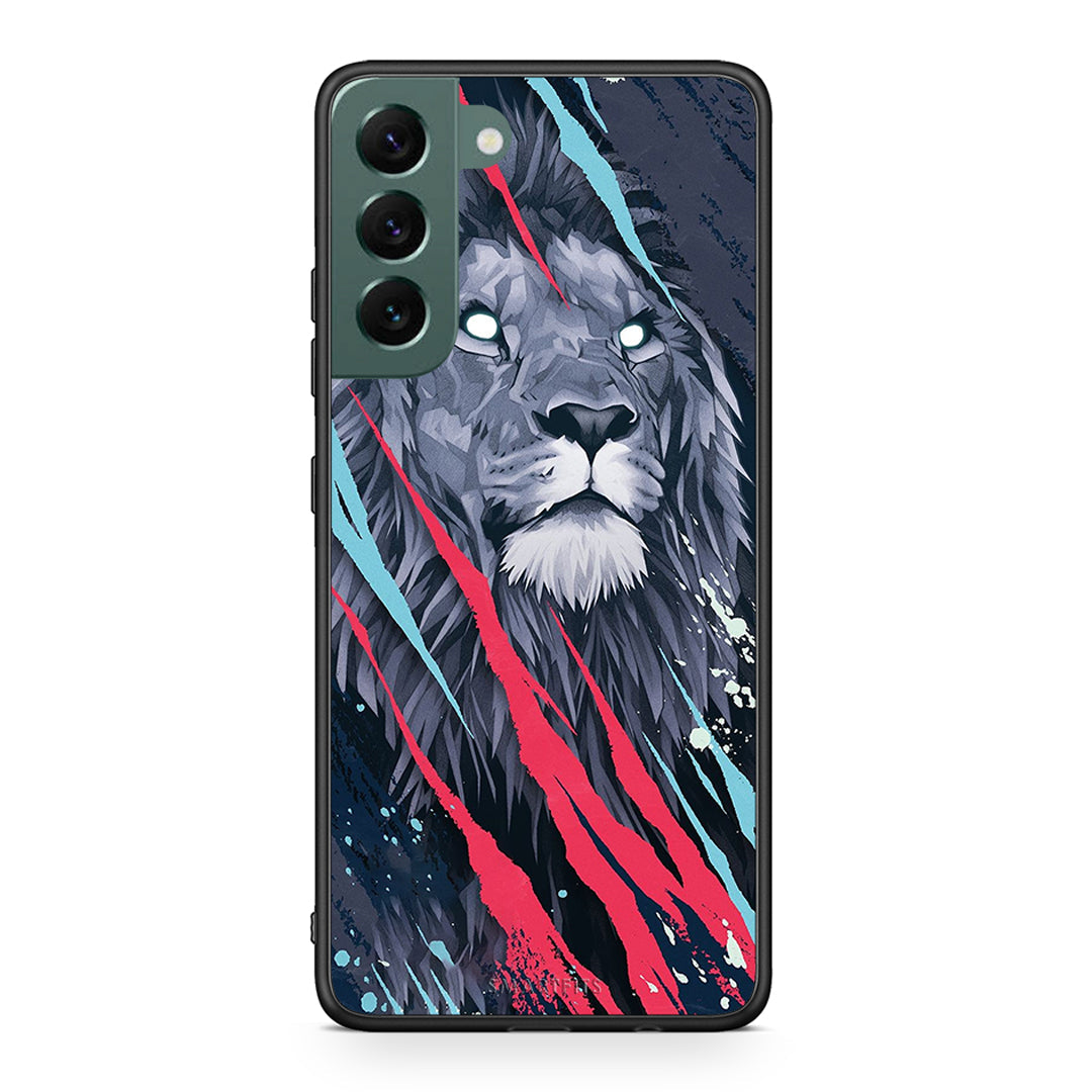 4 - Samsung S22 Plus Lion Designer PopArt case, cover, bumper