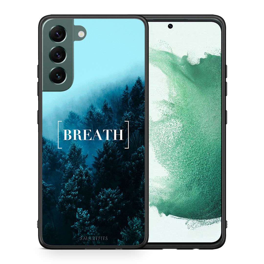 Θήκη Samsung S22 Plus Breath Quote από τη Smartfits με σχέδιο στο πίσω μέρος και μαύρο περίβλημα | Samsung S22 Plus Breath Quote case with colorful back and black bezels