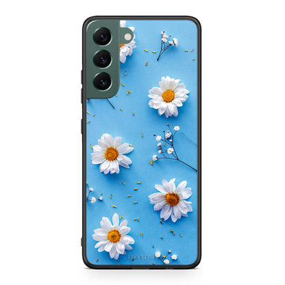 Samsung S22 Plus Real Daisies θήκη από τη Smartfits με σχέδιο στο πίσω μέρος και μαύρο περίβλημα | Smartphone case with colorful back and black bezels by Smartfits