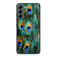 Thumbnail for Samsung S22 Plus Real Peacock Feathers θήκη από τη Smartfits με σχέδιο στο πίσω μέρος και μαύρο περίβλημα | Smartphone case with colorful back and black bezels by Smartfits