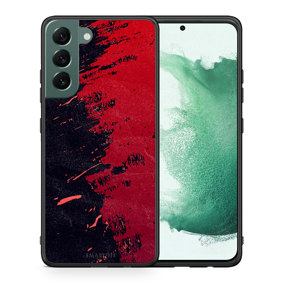 Θήκη Αγίου Βαλεντίνου Samsung S22 Plus Red Paint από τη Smartfits με σχέδιο στο πίσω μέρος και μαύρο περίβλημα | Samsung S22 Plus Red Paint case with colorful back and black bezels