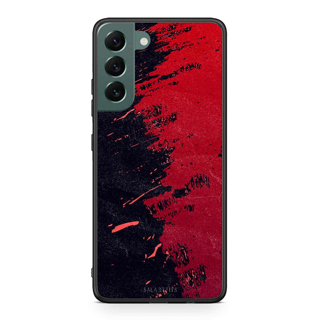 Samsung S22 Plus Red Paint Θήκη Αγίου Βαλεντίνου από τη Smartfits με σχέδιο στο πίσω μέρος και μαύρο περίβλημα | Smartphone case with colorful back and black bezels by Smartfits