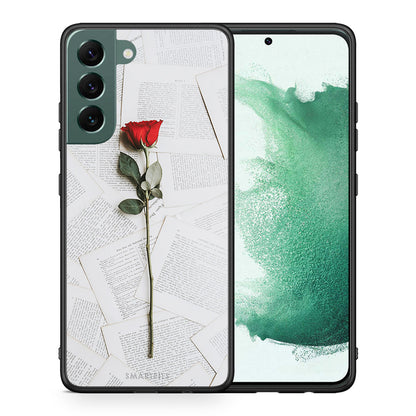 Θήκη Samsung S22 Plus Red Rose από τη Smartfits με σχέδιο στο πίσω μέρος και μαύρο περίβλημα | Samsung S22 Plus Red Rose case with colorful back and black bezels