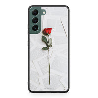 Thumbnail for Samsung S22 Plus Red Rose θήκη από τη Smartfits με σχέδιο στο πίσω μέρος και μαύρο περίβλημα | Smartphone case with colorful back and black bezels by Smartfits
