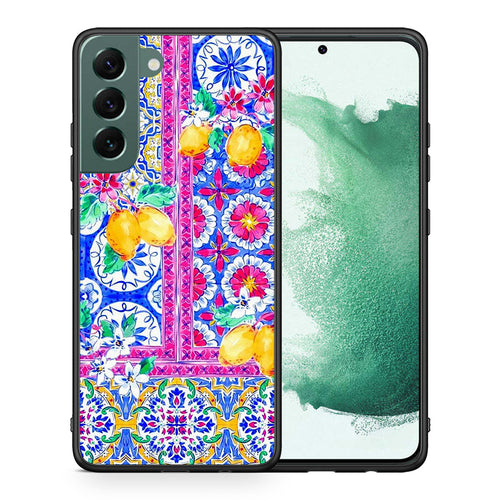 Θήκη Samsung S22 Plus Retro Spring από τη Smartfits με σχέδιο στο πίσω μέρος και μαύρο περίβλημα | Samsung S22 Plus Retro Spring case with colorful back and black bezels