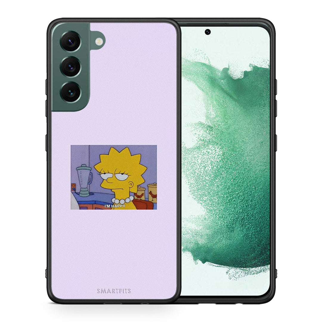 Θήκη Samsung S22 Plus So Happy από τη Smartfits με σχέδιο στο πίσω μέρος και μαύρο περίβλημα | Samsung S22 Plus So Happy case with colorful back and black bezels